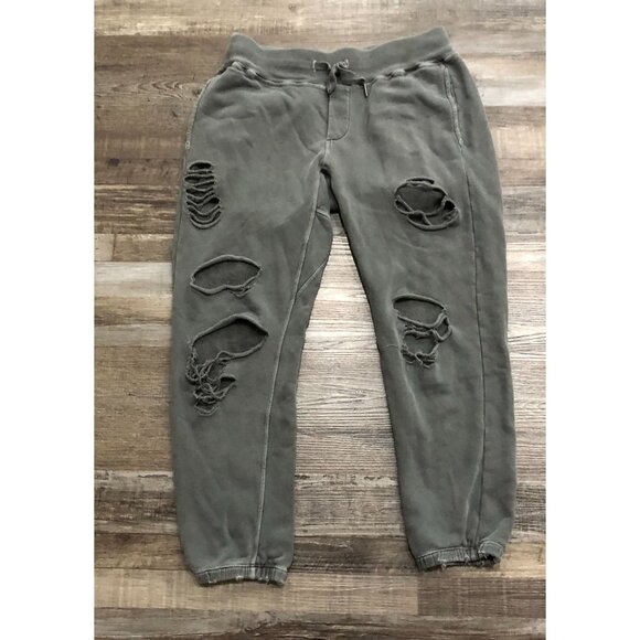 NSF Pants Womens Medium Gray Distressed Jogger Sweatpants - Picture 1 of 5